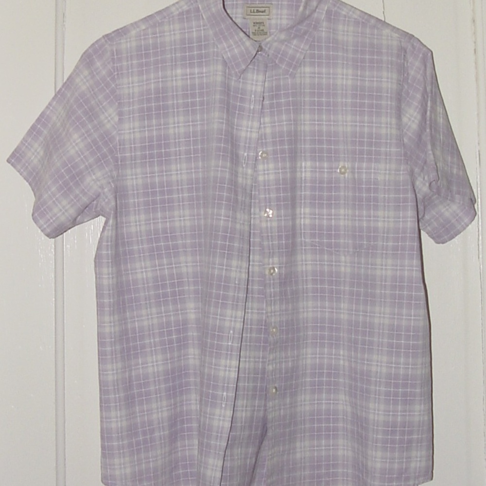 Vintage L.L.Bean WOMEN'S SZ.M lavender plaid shirt